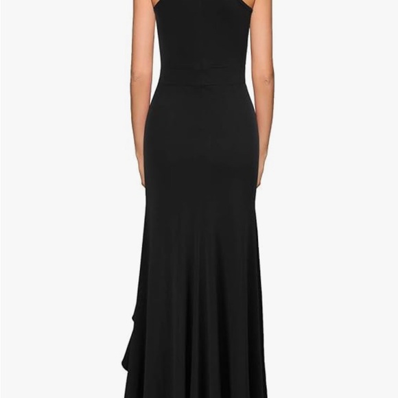 High Neck Split Bodycon Mermaid Evening Cocktail Long Dress - Picture 3 of 4